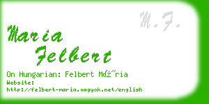 maria felbert business card